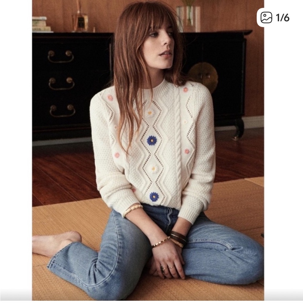 Sezane Zacharie Embroidered Jumper